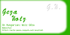 geza wolz business card